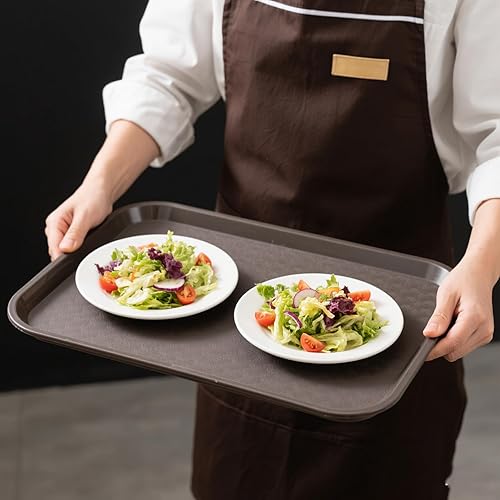 Miniatura 7 de Bandeja de comida rápida, paquete de 8 bandejas de plástico de 16 x 12 pulgadas, bandeja rectangular de café para cafetería, para restaurante,