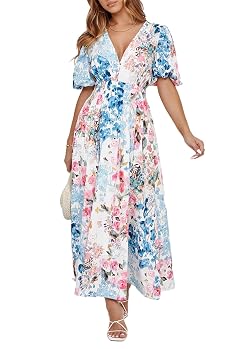 Womens Summer Floral Maxi Dress Spring Wedding Guest Dress 2026