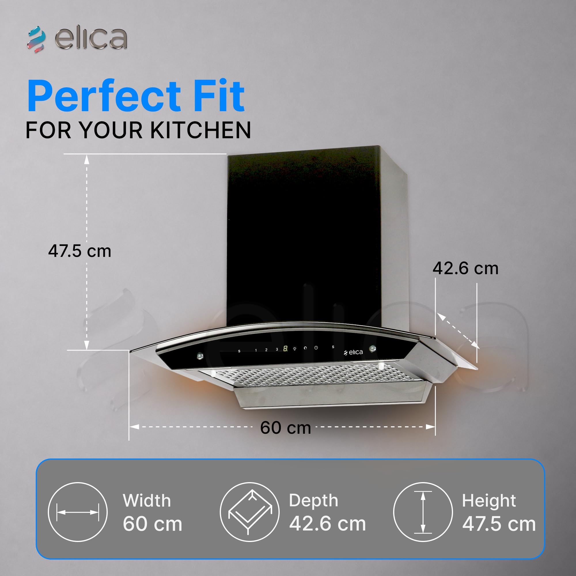 Elica Kitchen Chimney - Powerful & Easy Clean -7