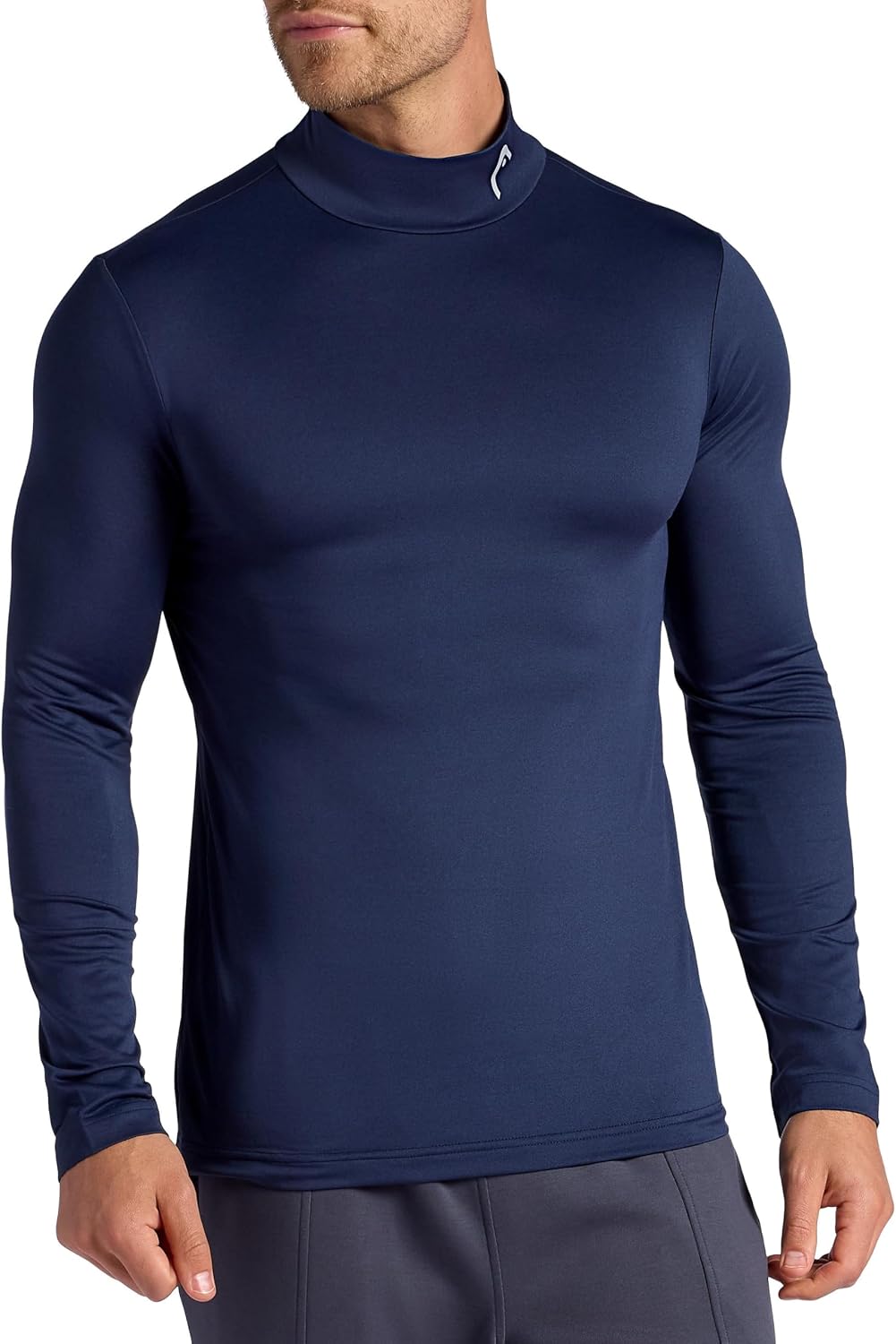 Head Men's Long Sleeve Training Mock Neck Top, Standard Fit, Stretchy Midweight Material