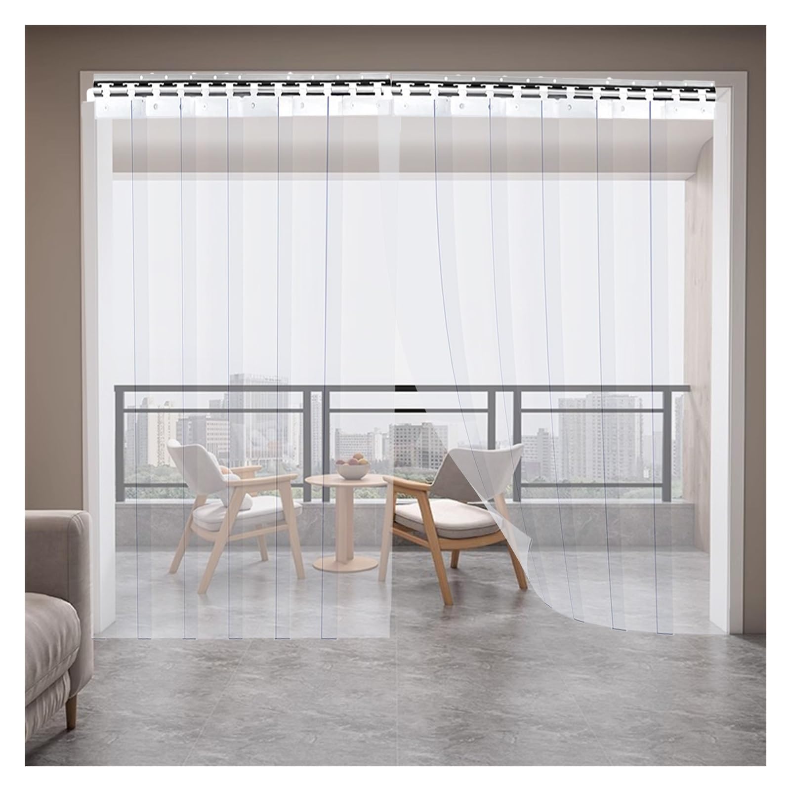 FBHappiness Strip Curtain for Door PVC Strip Door Curtain Plastic Strip Curtain 2mm Thickness Freezer Room Door Curtain Kit (Color : Clear, Size : 105x260cm/41.34x102.36in)