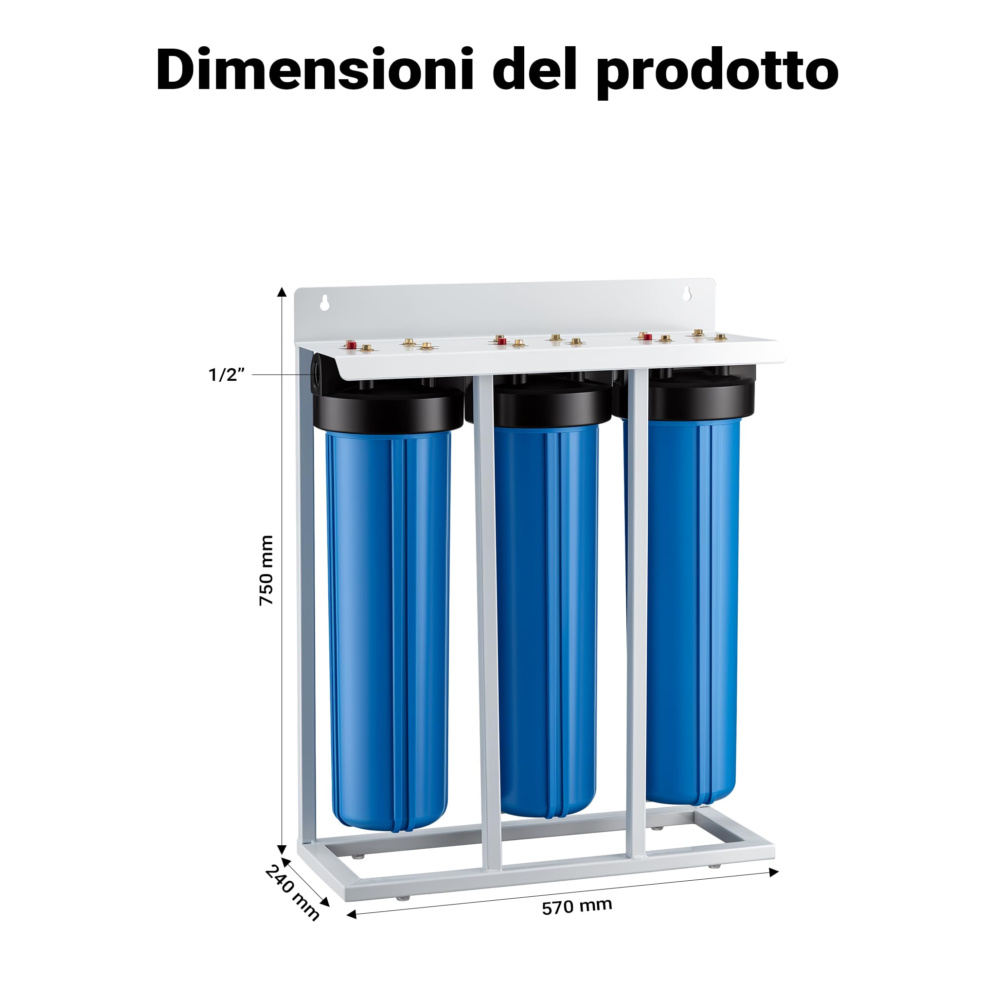 Naturewater Filtro dell'acqua a 3 stadi NW-BRL03-LS3 32.89mm (1") Sistema di filtrazione con cartucce filtranti