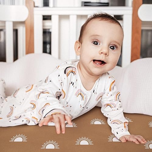 Miniatura 5 de Soarwg Kids Sábanas de moisés, paquete de 2 para recién nacido, niño y niña, género neutro, suaves y transpirables, elásticas, ajuste universal