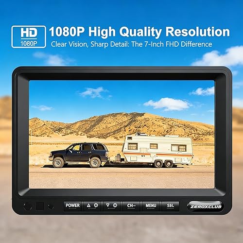 Miniatura 2 de Kit de sistema de cámara de reserva inalámbrica digital FHD de 1080P para RV, camión, remolque, camioneta, autobús, visión nocturna, monitor LCD HD