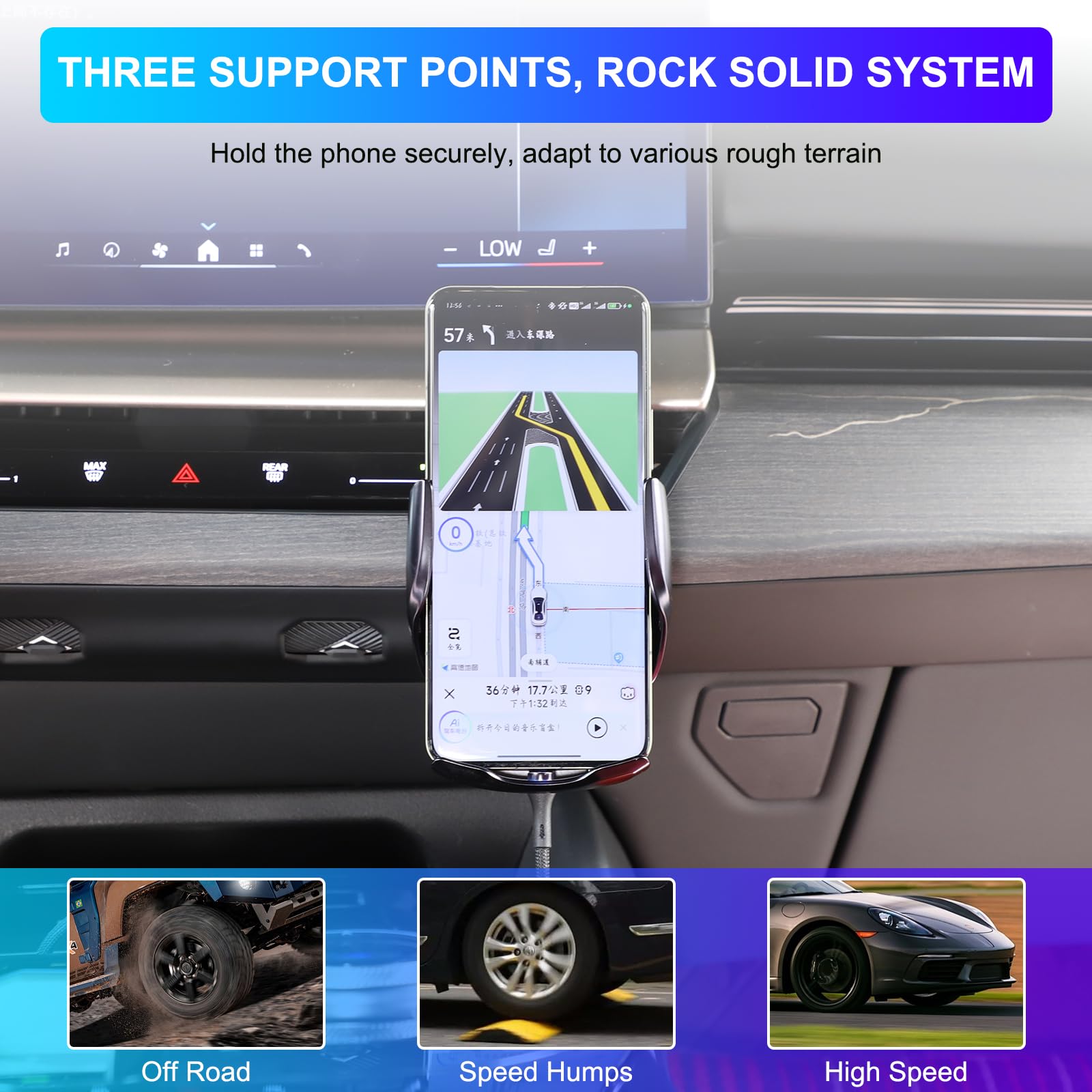 Soporte de teléfono móvil para coche compatible con Auto-B 5 (G60/G61) a partir de año de fabricación 2024 – Clip para rejilla de ventilación – Cabezal esférico modelo A Carga Inalámbrica
