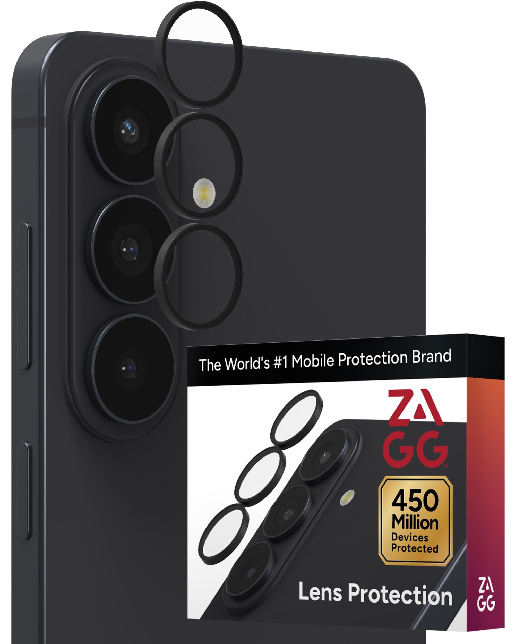 ZAGG Glass Elite Samsung Galaxy S26+ Camera Lens Protector - Anti-Reflective, 5X Stronger Impact &amp; Scratch Resistant Aluminosilicate Glass - Easy Installation, Smudge-Free Surface