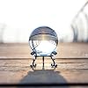 ZEERSHEE Glittering Crystal Ball with Stand Handmade Photo Prop for Magic Shooting Elegant Home Party Decoration for Women 60mm