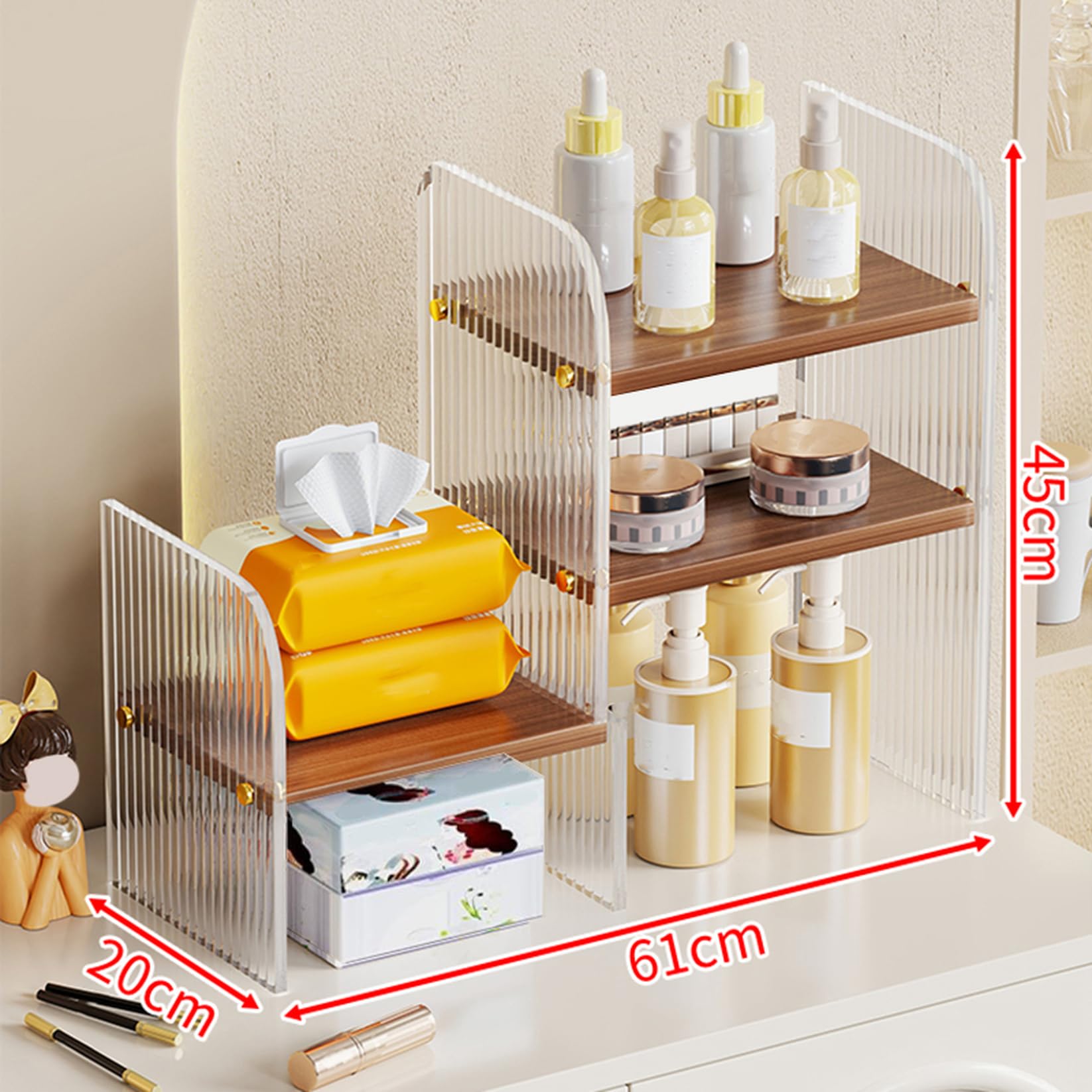 Amazon.co.jp: MJKQ9 収納ラック クリア ディスプレイ 収納棚 卓上