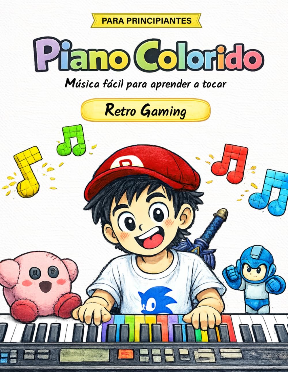 Retro Gaming: Edición bilingüe [Español / Portugués] – Un primer paso alegre para aprender piano (Piano Colorido)