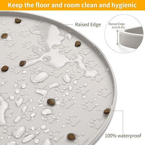 Miniatura 127 de KPWACD Tapete de alimentación de mascotas para perros y gatos, mantel individual de silicona para perros, antideslizante, impermeable, evita