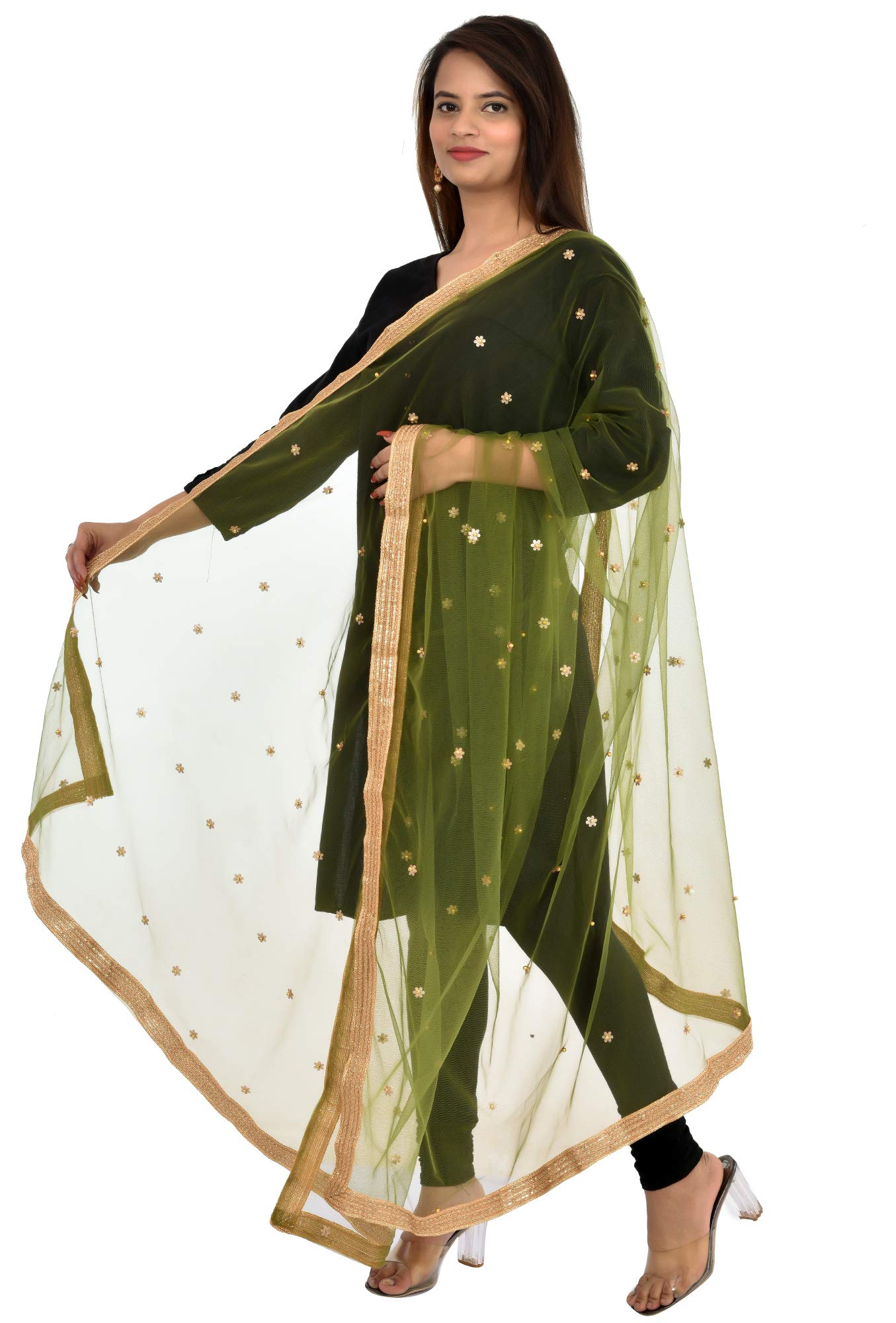 youthquake Women's Embroidered Net Dupatta-picture-11