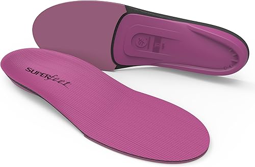 Superfeet - Plantillas de apoyo de alto impacto para todo uso para mujer (Berry) - Insertos ortopédicos de soporte de arco recortables para zapatos
