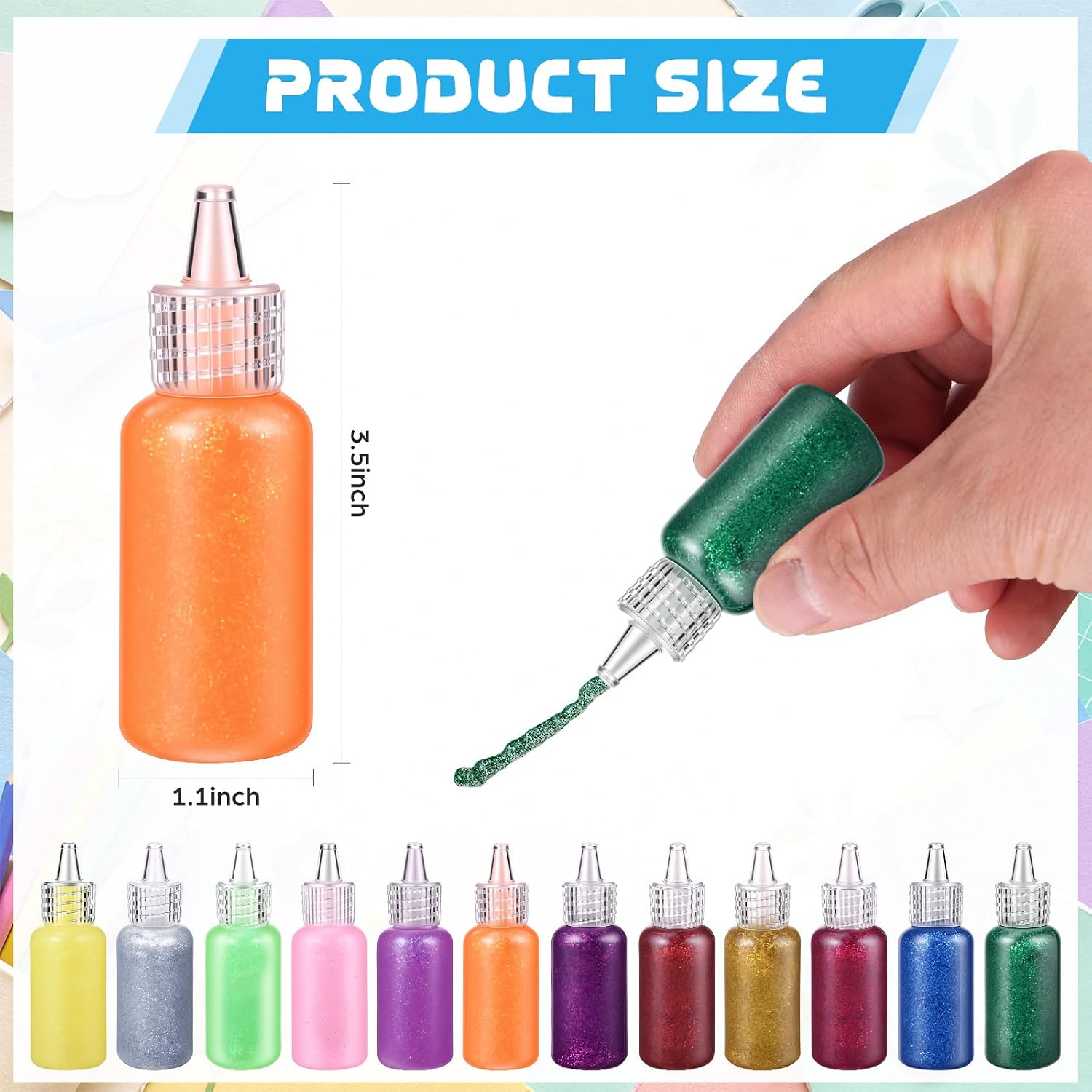 12 Pcs Glitter Glue Stick 20g Washable Glittery Art Craft Glue Pens 3 Inch Mini Glue Set for Kids Arts and Crafts, DIY Projects, Camping, Outdoor Activities Card Making (Gold)