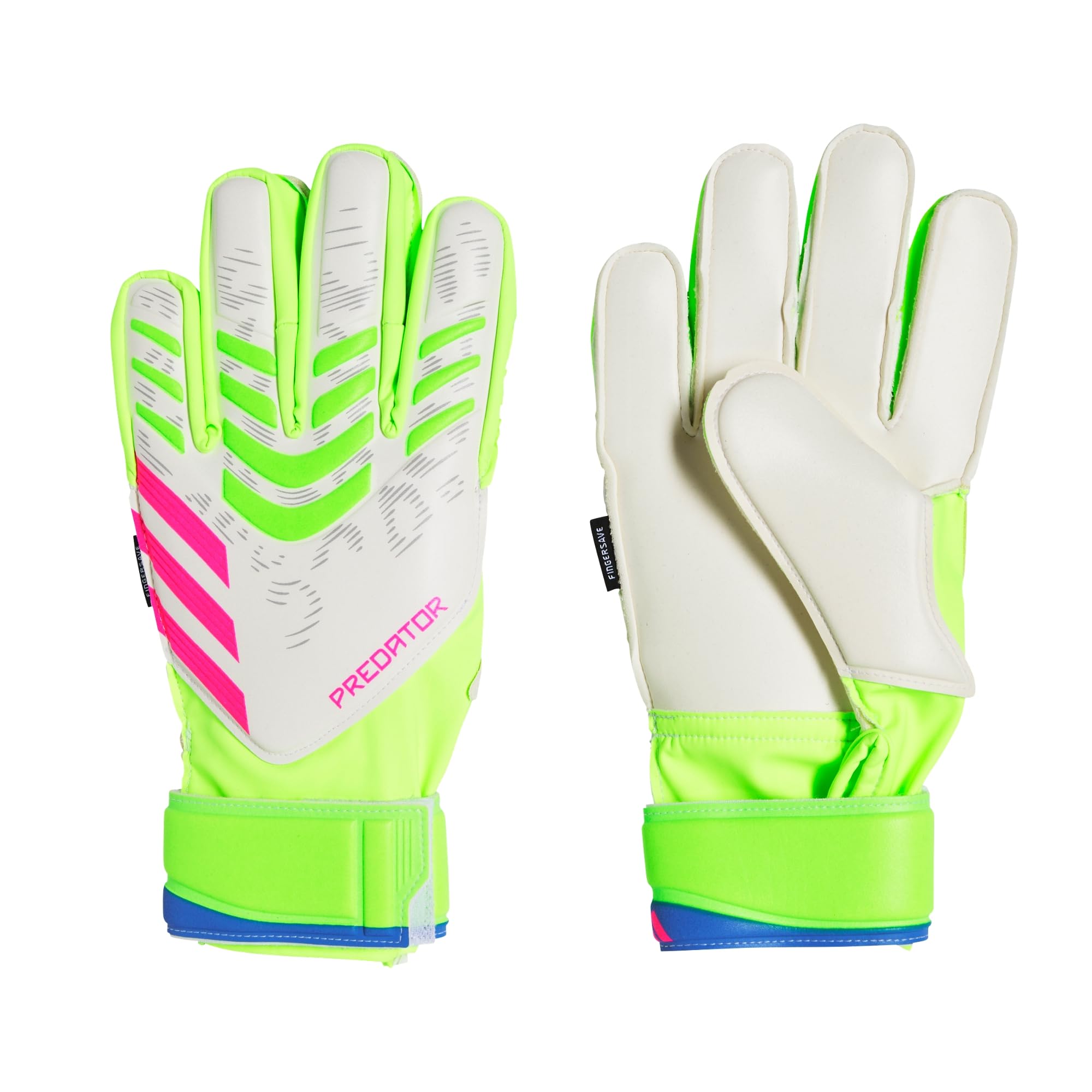 adidas Predator Match Fingersave Goalkeeper Kids Guantes, Unisex, LUCLEM/White/LUCPNK, 40 2/3 EU