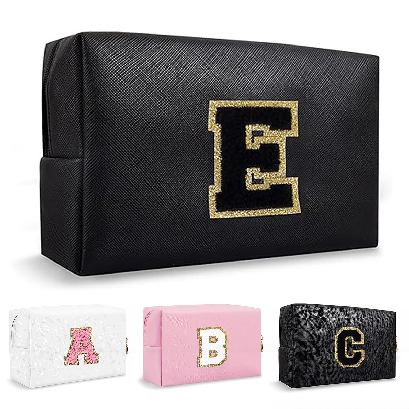 Bolsa de Maquillaje, Bolsa de Cosméticos Impermeable de Viaje, PU Cuero, Neceser de Baño, Bolsa De Aseo Y Almacenamiento para Mujer,Cosas Preppy para niñas Adolescentes (Letra A-Z) — view 186