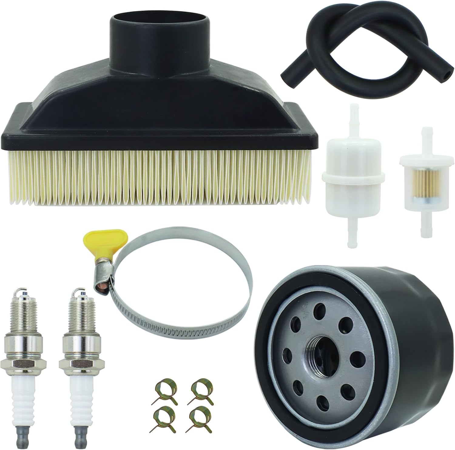 11013-0727 Air Filter Kit Replaces for Kawasaki 11013-7050 99999-0383 for MTD for Stens 054-904 Air Cleaner Fits for FR541V FR600V 4-Cycle Lawn Mower Model with Oil Filter Spark Plug