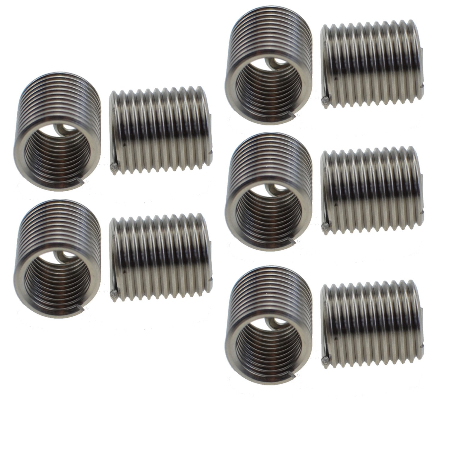 304 Stainless Steel Wire Thread Insert Stripped Thread Rethread Repair(10, M10-1.5X2.0D)