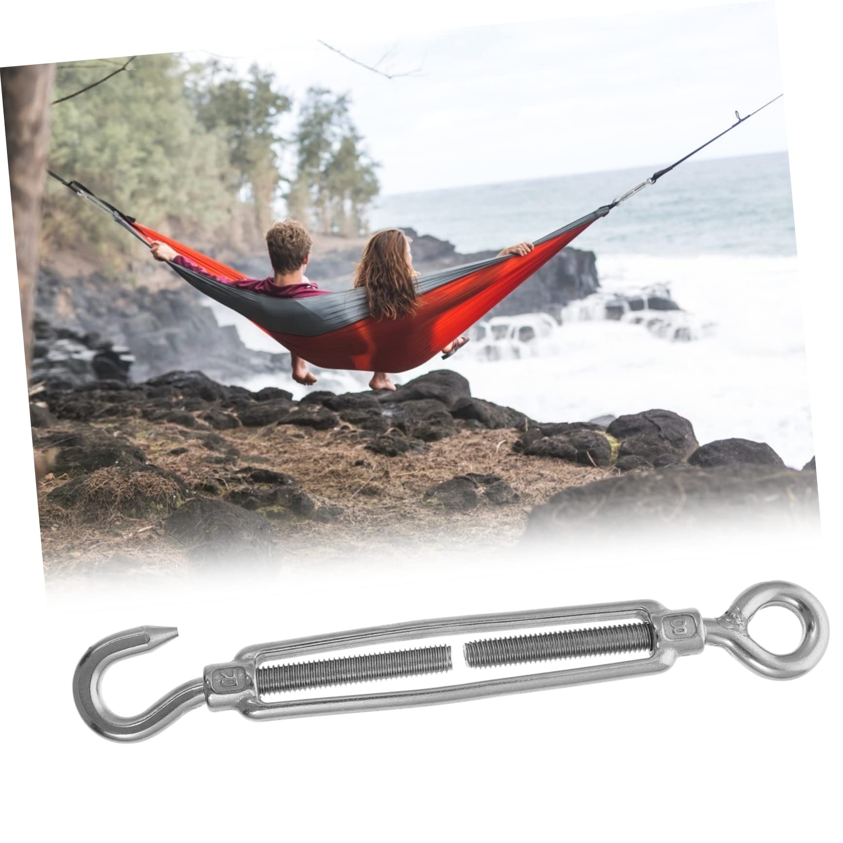 NAMOARLY 1pc Stainless Steel Wire Open Body Bolt Turnbuckle Screw Hook Open Body Turnbuckle Screw Open Body Turnbuckle Silver