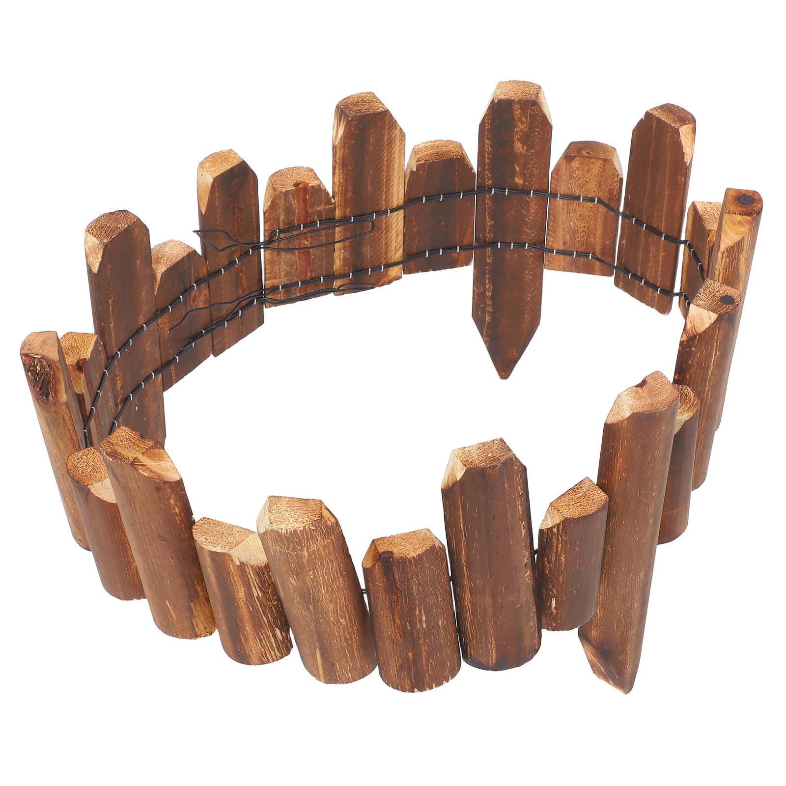 Clôture paysagère en bois traité bordure de jardin solide pour aménagement pelouse extérieur