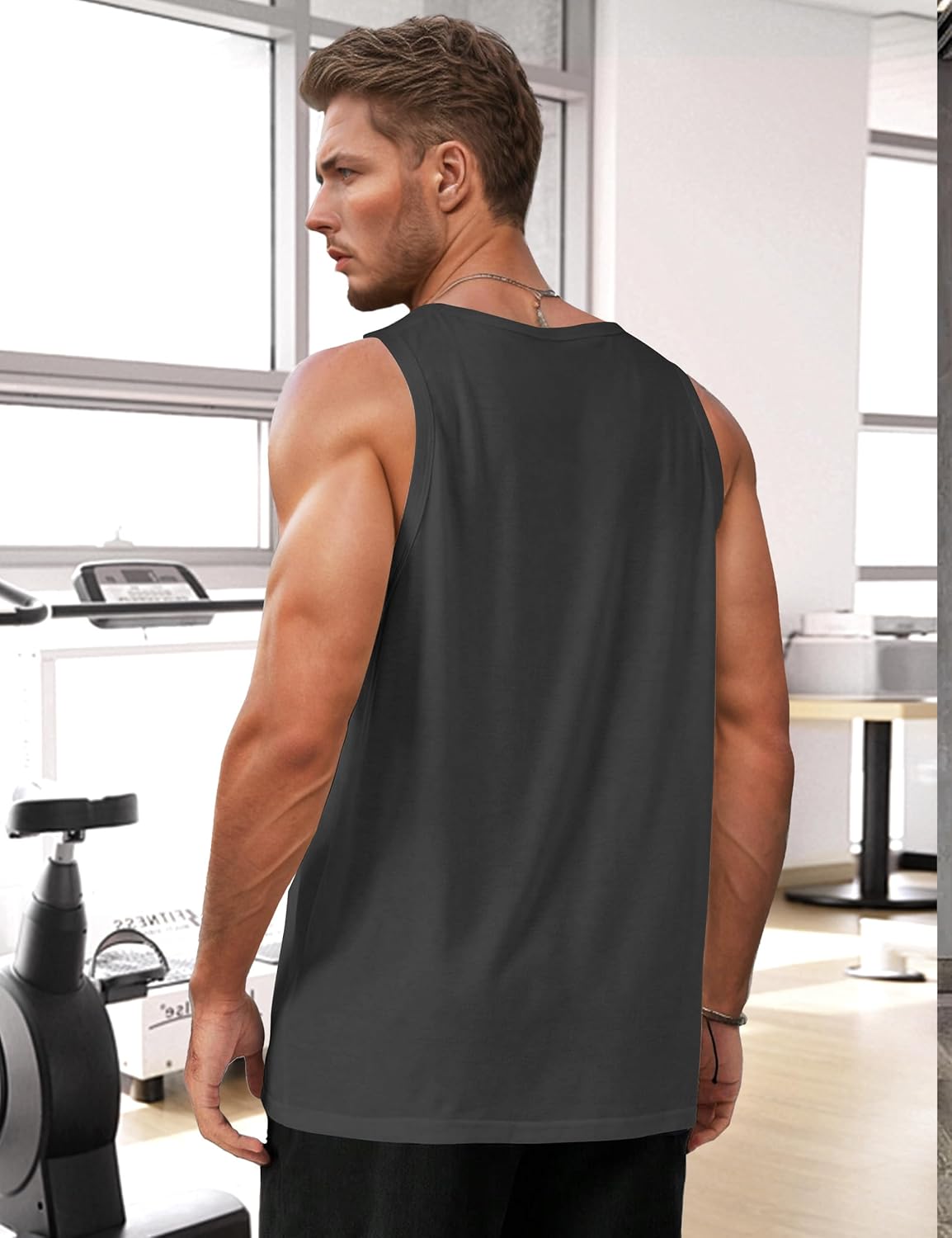 Mens Tank Tops Summer Beach Vacation Sleeveless Shirts Casual Palm Graphic Muscle Gym Workout Tank Top - Image 6