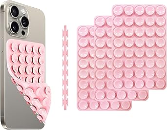 3 Pack Octo Suction Octo-Buddy Octo Buddy Double Sided Octo Buddy Silicone Phone Grip,Silicone Suction Cup Phone Case Mount Double Sided, Hands-Free Phone Accessories Strong Grip Bud Pink
