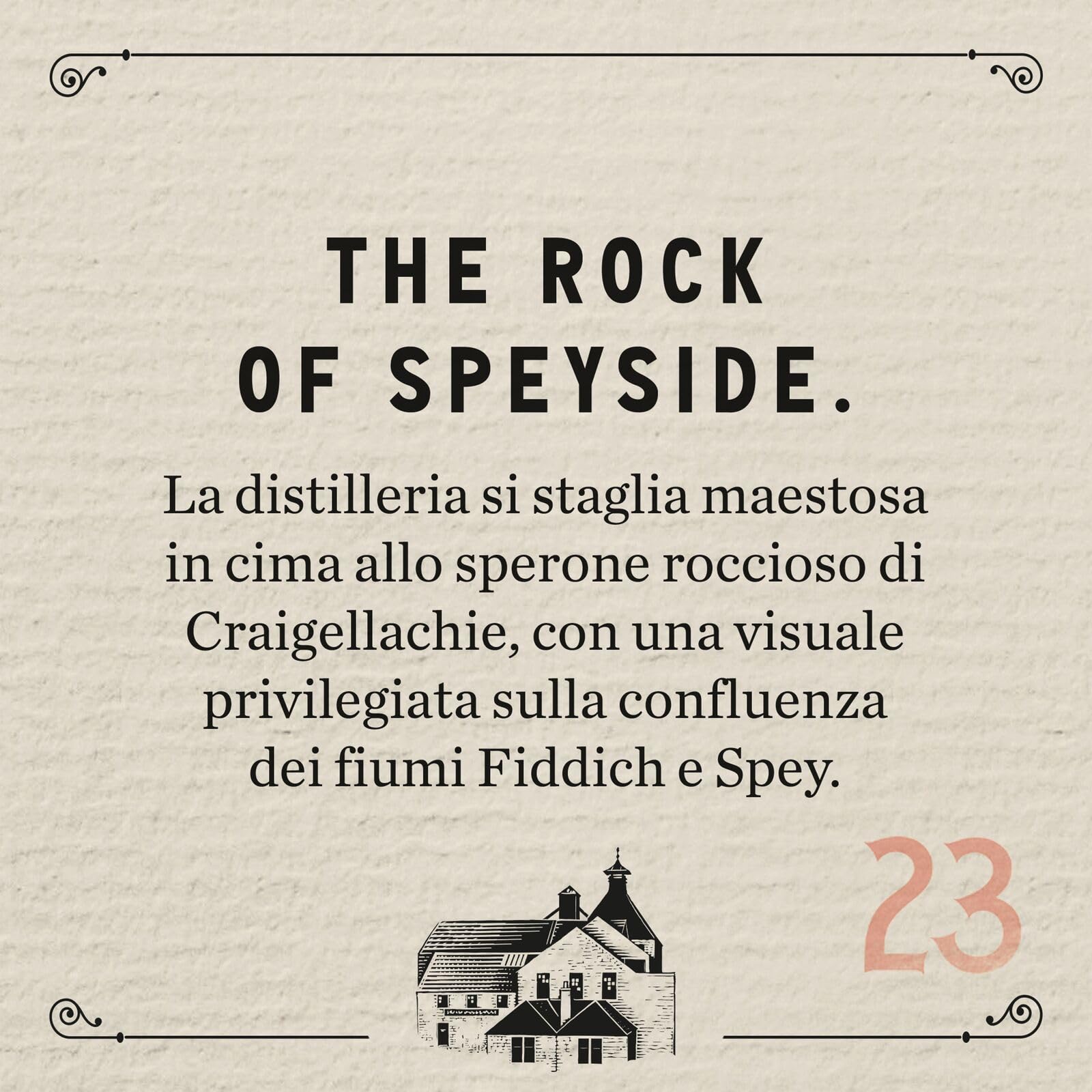 CRAIGELLACHIE 23 Anni Speyside Single Malt Scotch Whisky, 46% vol., 70 cl – Tubo Regalo, Botti di primo riempimento Sherry e Bourbon, Non filtrato a freddo, Edizione da collezione