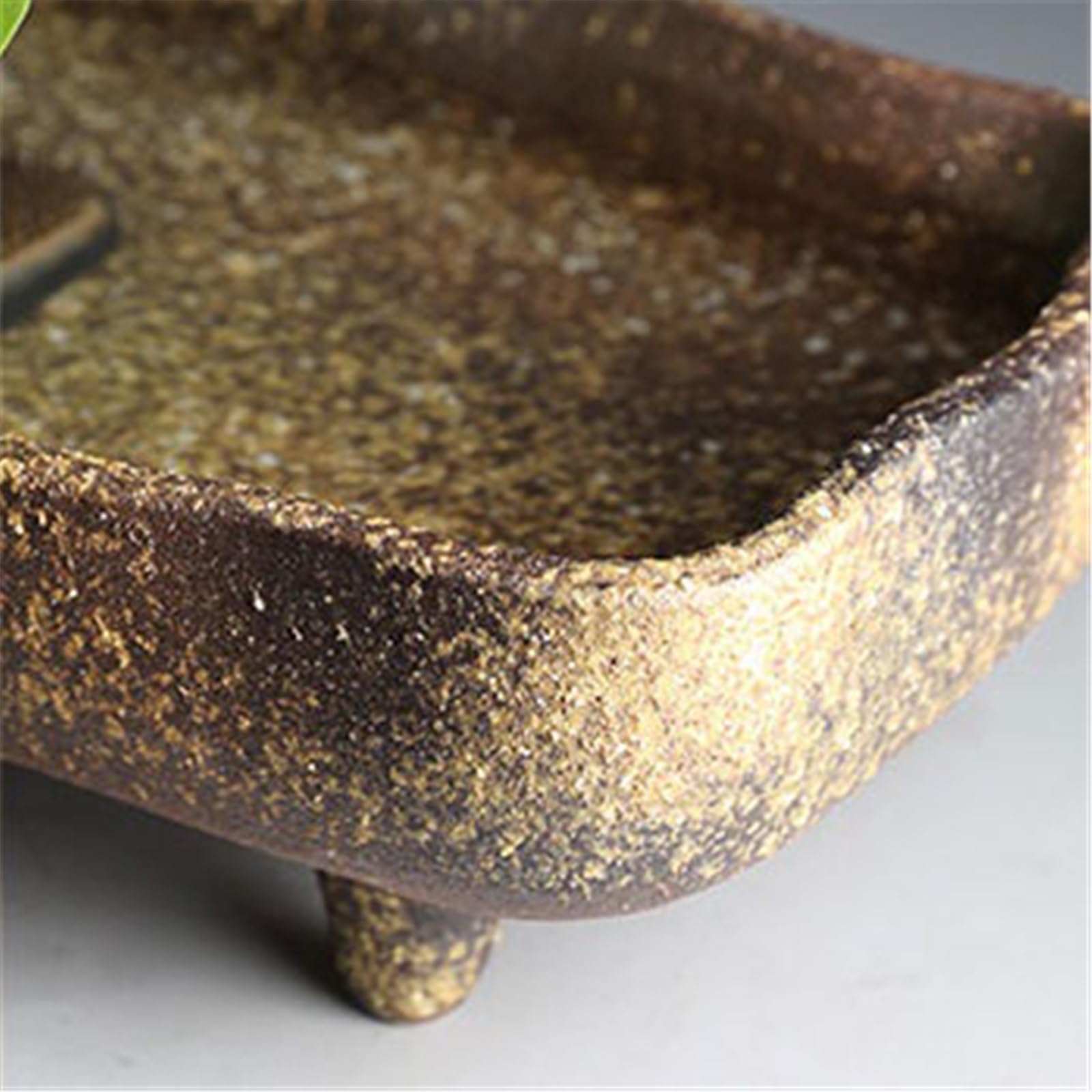 Bandeja decorativa rectangular retro de cerámica para arreglos florales