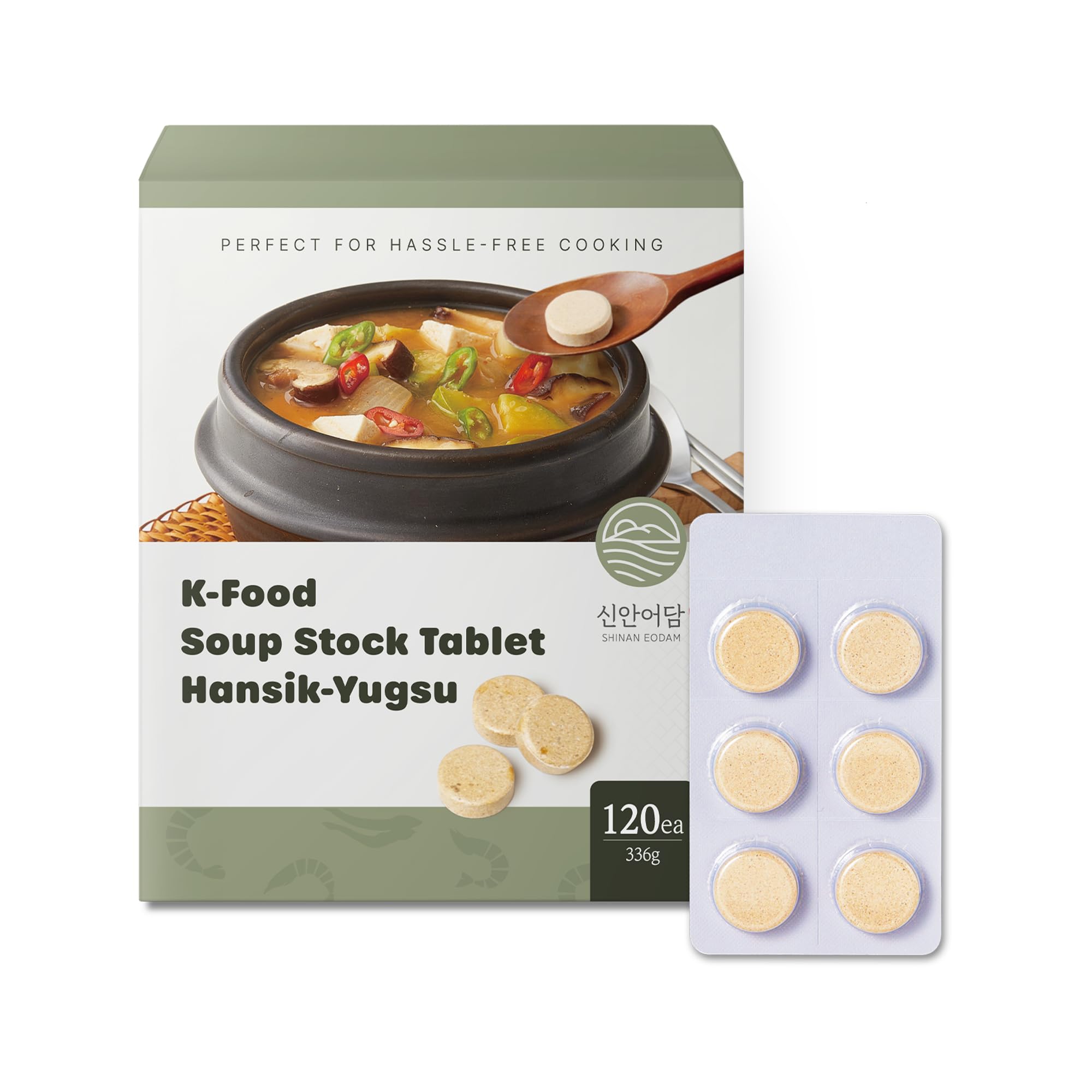 Korean Broth Tablets Large Pack 120 Count – Anchovy, Soup Base, Stock, Dashi, Miso, Shinan Eodam, 한식육수, 코인육수, 한알육수