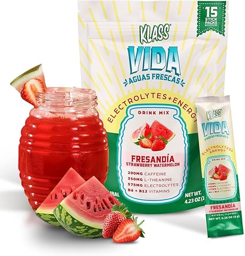 Miniatura 9 de Hydration + Energy - Mezcla de bebida de electrolitos – Sabor Hibiscus Agua Fresca | Polvo sin azúcar con cafeína, L-teanina, agua de coco y