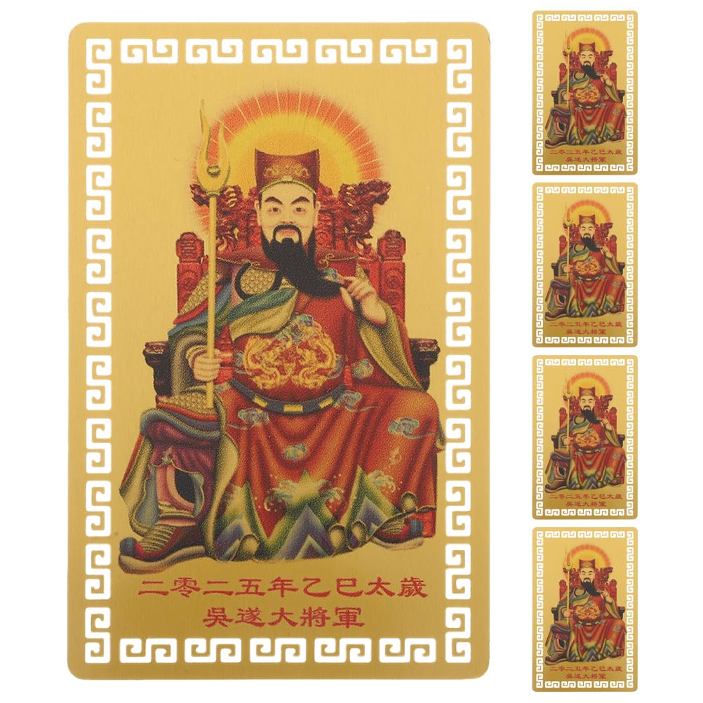 Tai sui Carte con amuleto d'oro Protezione Tradizionale Feng Shui per la casa e l'auto Anno Cinese Portafortuna con Serpente per ricchezza, Armonia e Sicurezza