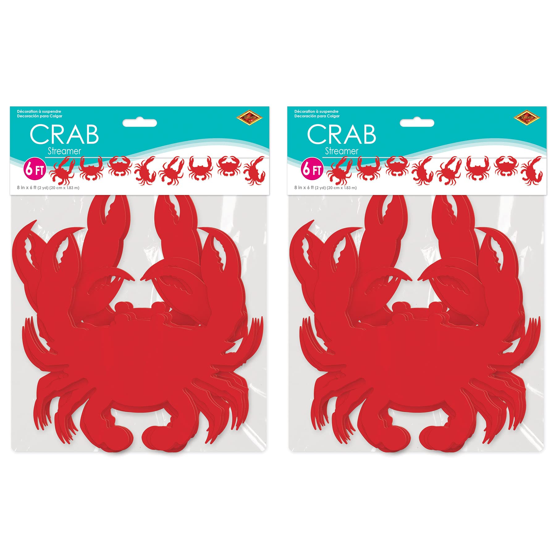 Beistle 2 Piece Crab Decorations Banners For Luau Theme Nautical Beach Décor Under The Sea Party Supplies - Image 3