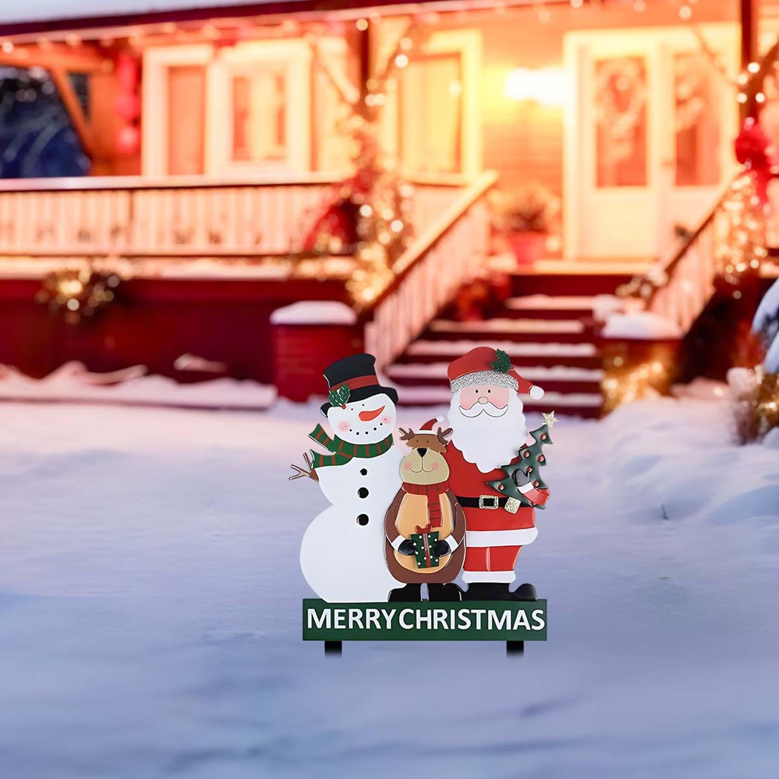 Xmas Yard Sign Creative Christmas Decoration for Farmhouse Outside Courtyard-picture-19
