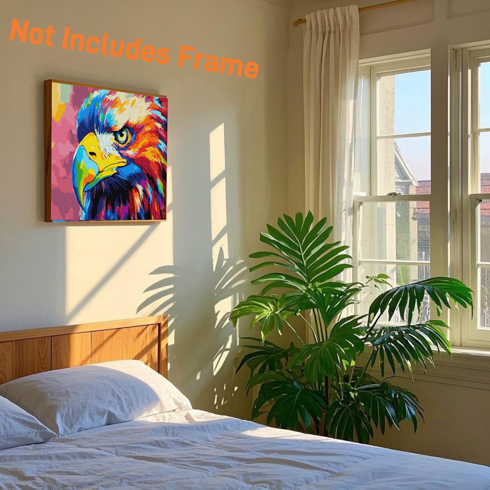 Komking Kit per Pittura con i Numeri per Bambini e Adulti Principianti, Pittura con i Numeri per Bambini Aquila, Kit Artigianale per Pittura con i Numeri per Adulti, Aquila Colorata 40,6 x 50,8 cm