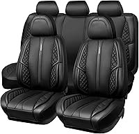 Vista 9 de CAR PASS Juego completo de fundas de asiento de automóvil de piel sintética rosa napa lindas para mujer, impermeables, acolchadas, ajuste universal