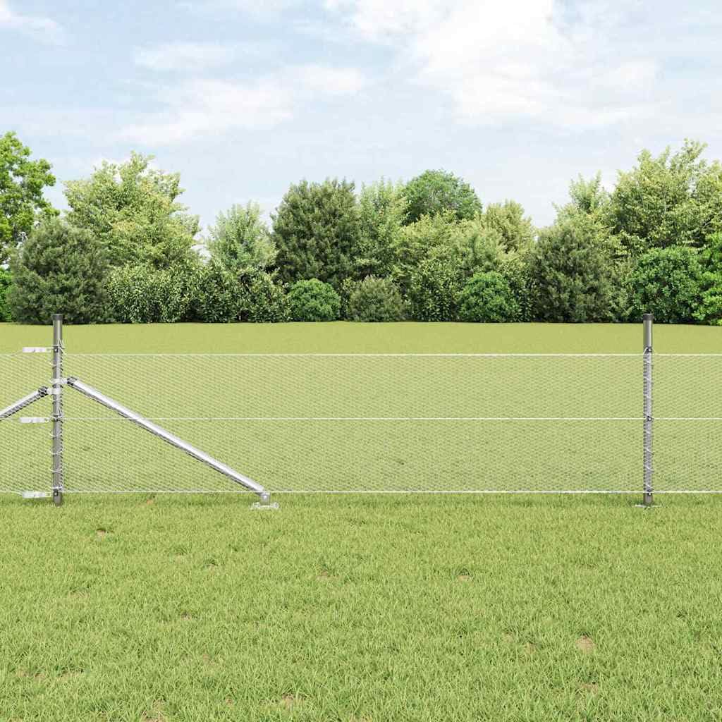 Schweißdrahtzaun mit Spikes 50 x 0,8 m feuerverzinkter Stahl Gartenzaun Zaunelement Maschendraht Sichtschutz Metall Begrenzung Terrasse Sicherheit