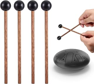 2Pairs Drum Mallets, 5.9-Inch Small Mallets Percussion, Rubber Xylophone-Mallets Drumsticks, Percussion Sticks Accessories