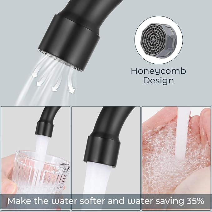 Grifería Lavamanos 2 Huecos 2 Llaves Negro Mate miniatura 5