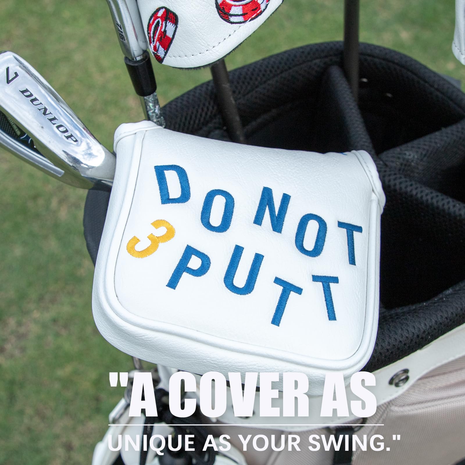 Copritesta per mazze da golf, divertente copertura per putter con forte magnetico, adatta alla maggior parte dei putter, Scotty Cameron, Taylormade, Odyssey, Titleist, Callaway Mallet Putter