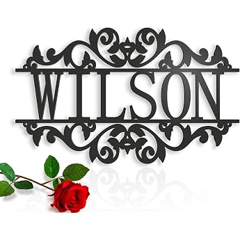 FranJohnsonHouse Personalised Metal Sign Family Name Home Decor Door Sign Any Name Wall Decoration Art Decor Front Door Sign Name Plate Welcome Garden