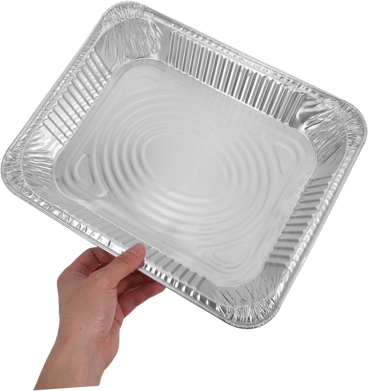 PRETYZOOM 30pcs Aluminum Foil Baking Trays Heavy-duty Disposable Pans for Roasting Cooking Steaming Versatile Takeout Containers for Meal Prep Barbecues