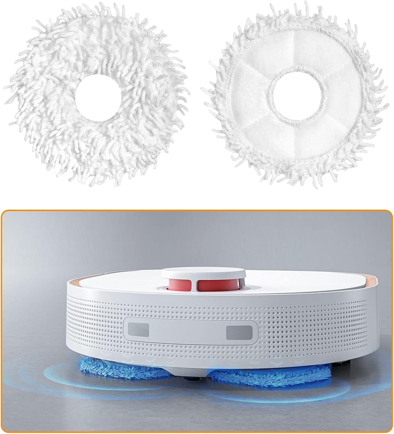 Replacement Parts Accessories Kit Main Brush Side Brushes HEPA Filters Mop Pads Compatible with Dreame Bot W10/W10 Pro Robtic Vacuum Cleaner