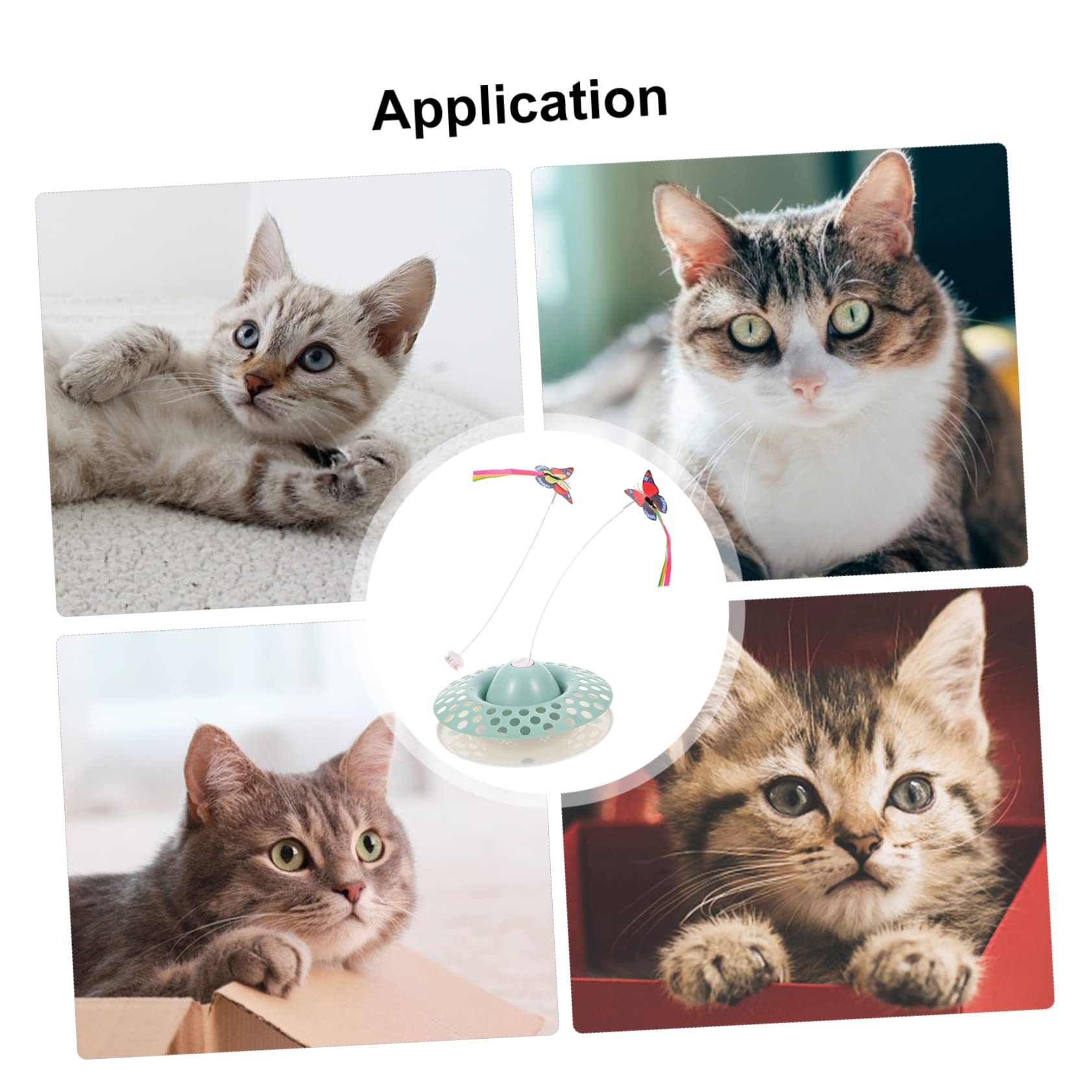 COLLBATH Set di Giocattoli A Forma di Farfalla per Gatti Giocattolo Interattivo per Animali Domestici Stimola L'istinto Naturale del Gatto