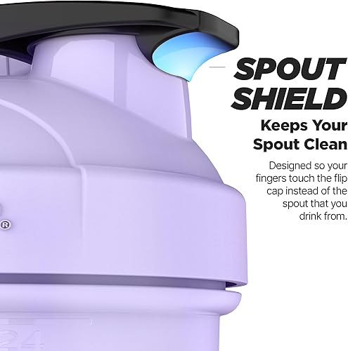 Miniatura 7 de Hydra Cup ProFlow - Botellas mezcladoras de proteínas con bola batidora, tapa a prueba de fugas, asa de transporte oculta, sin BPA, para proteínas