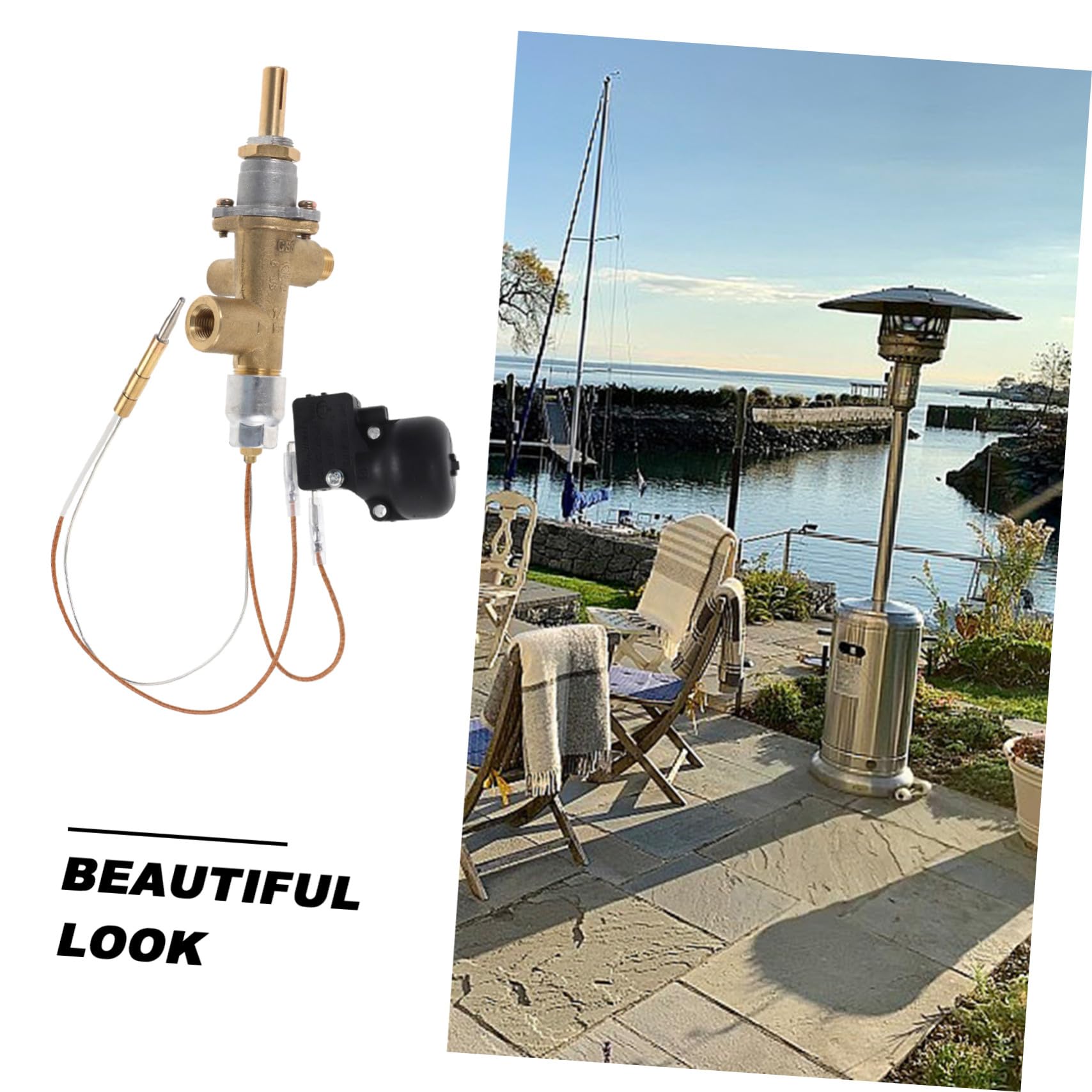 VICASKY Kit De Thermocouple Gaz avec Interrupteur Inclinaison pour Parasol Chauffant Extérieur Thermique Compatible Soupapes Protection Sécurité Anti-Extinction