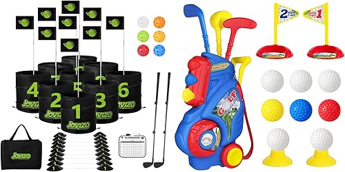 Juego de astillado de golf con 2 palos retráctiles y 9 agujeros, juego de golf portátil para adultos, niños y niños pequeños, juego de golf para