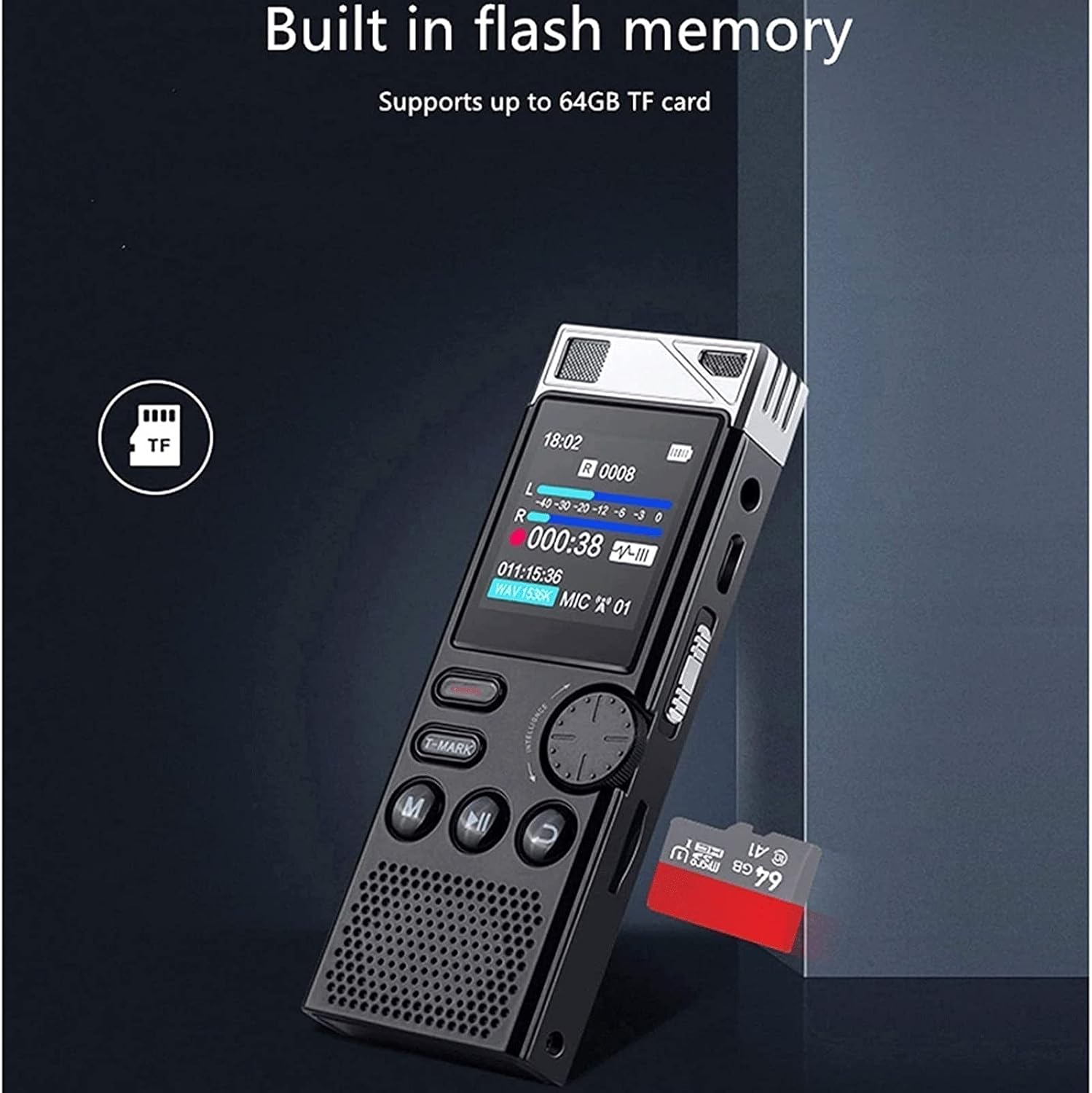 Digital Voice Recorder 8GB, USB Voice Activated Dictaphone, MP3 Player, Audio Recording Device, Built-in Microphone and Speaker for Lectures, Meetings *MISSING accessories *