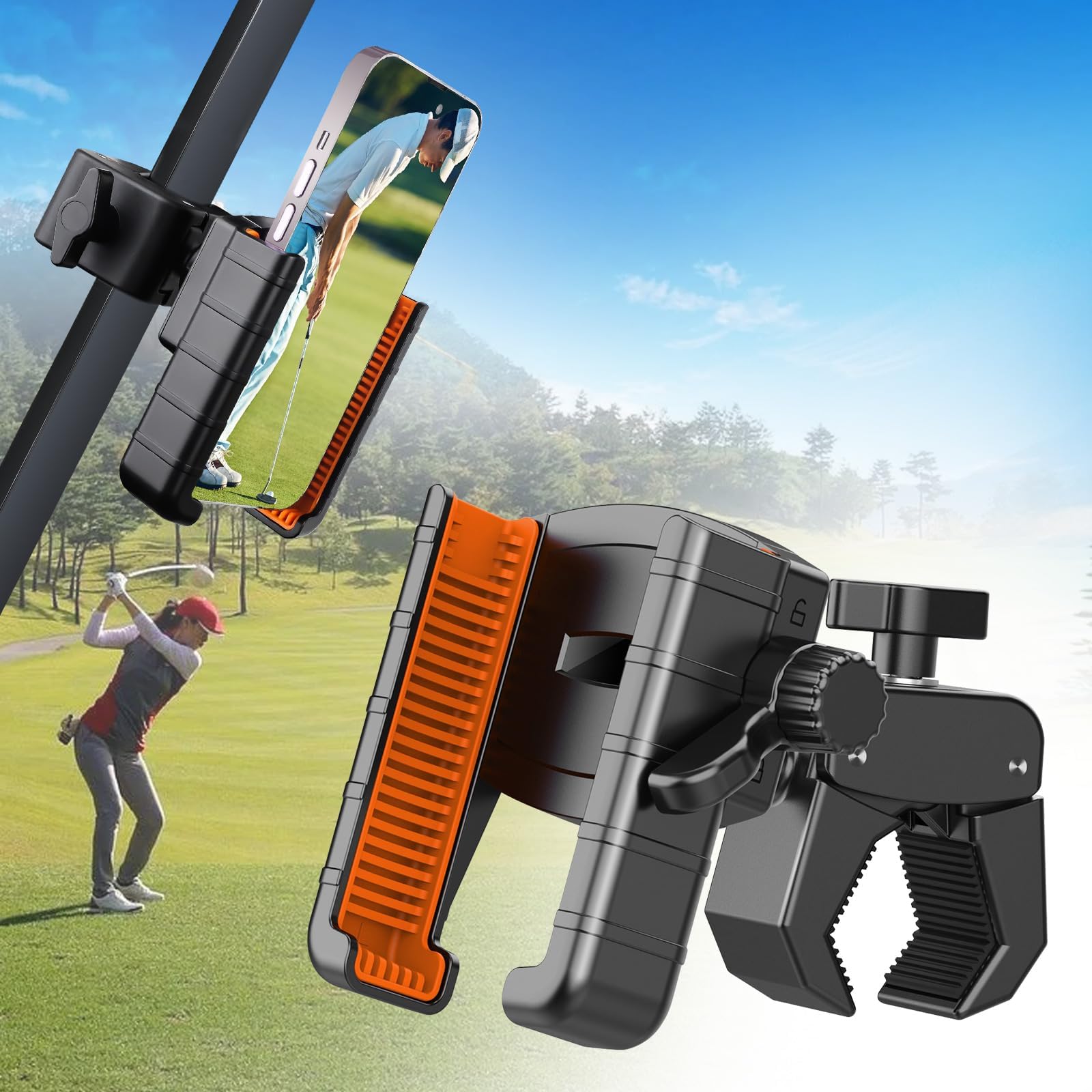 EEEKit Support Téléphone Golf 360° Rotatif: Smartphone 4,7–7,2 Pouces | Compatible avec Club Car, EZGO, Yamaha & ICON - Rotation 360° / Smartphones 4,7–7,2 pouces - Maintien sécurisé