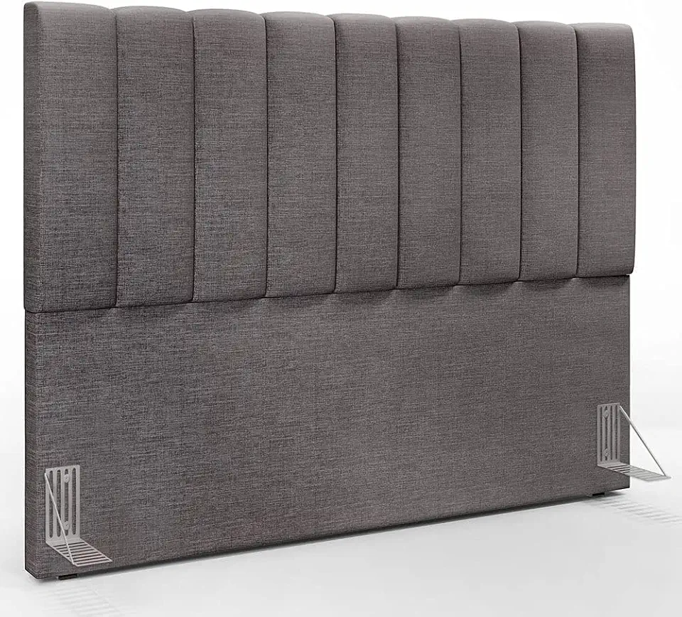 Cabeceira de Cama Box King 195 Dali Linho Cinza Escuro - Decora Vip Brasil