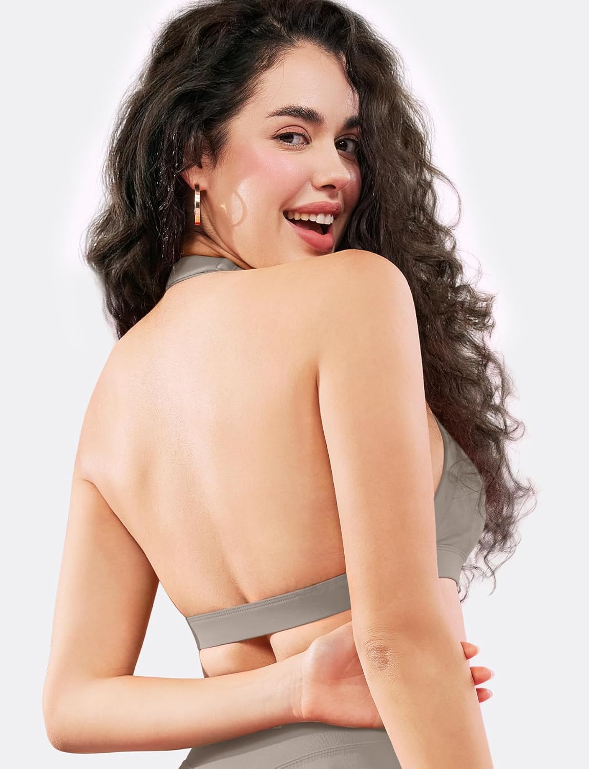 VOYJOY Sports Bras for Women Basic Wireless Bra Crop Workout Yoga Bra Sexy Tank Top - Image 3