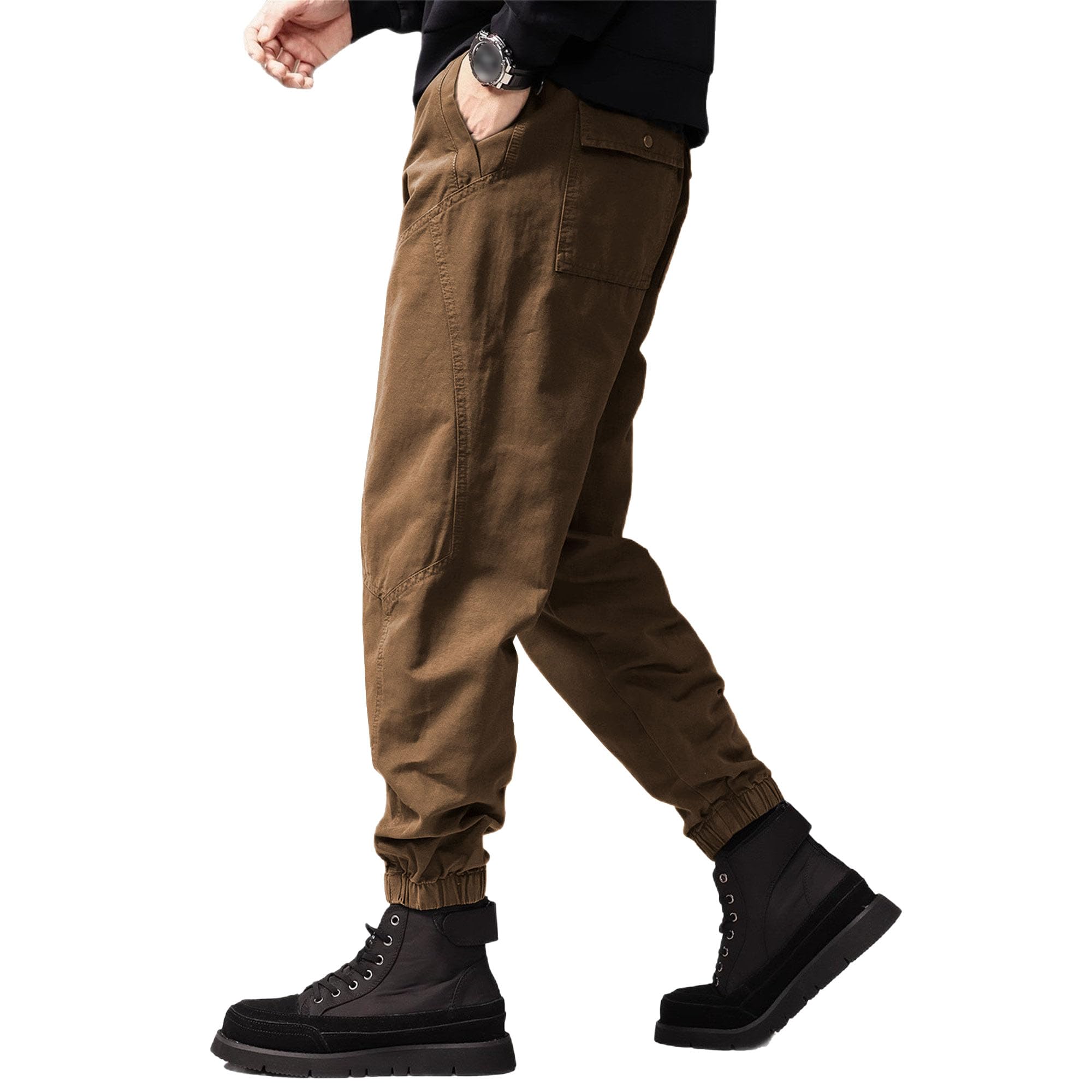 Pantaloni casual da uomo retrò cargo dritti alla caviglia